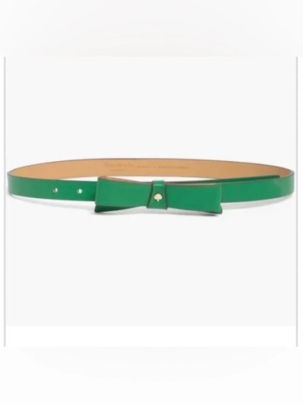 kate spade Green Patent Skinny Bow Belt
